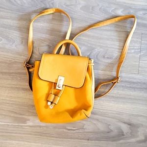 ⭐ $5 ⭐ ALDO Yellow Faux Leather Mini Backpack